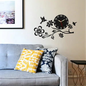 Wall Clock 3D Wooden Watch DIY Design Decoration Quartz LED big nose bird For Home Living Room And Offices And For Gifts