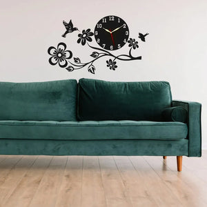 Wall Clock 3D Wooden Watch DIY Design Decoration Quartz LED big nose bird For Home Living Room And Offices And For Gifts