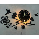 Wall Clock 3D Wooden Watch DIY Design Decoration Quartz LED big nose bird For Home Living Room And Offices And For Gifts